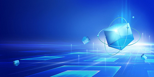 年中總結(jié)藍(lán)色科技感立方體科幻未來網(wǎng)絡(luò)發(fā)展.